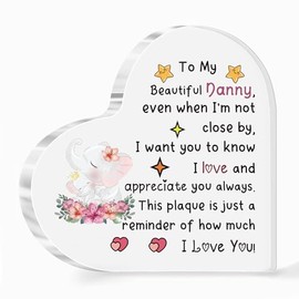 Nanny Acrylic Plaques Mother's Day Gifts Gran Appreciate Present Grandma Birthday Heart Sign Home Decorations Nana Christmas Souvenirs from Grandkids Elephant Design Love Reminder Souvenir