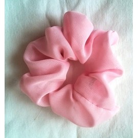 Soft Pink Chiffon Hair Scrunchy-Small - Made in the USA