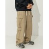 Oaovo Men's Cotton Cargo Pants Mulit Pockets Drawstring Waisted Loose