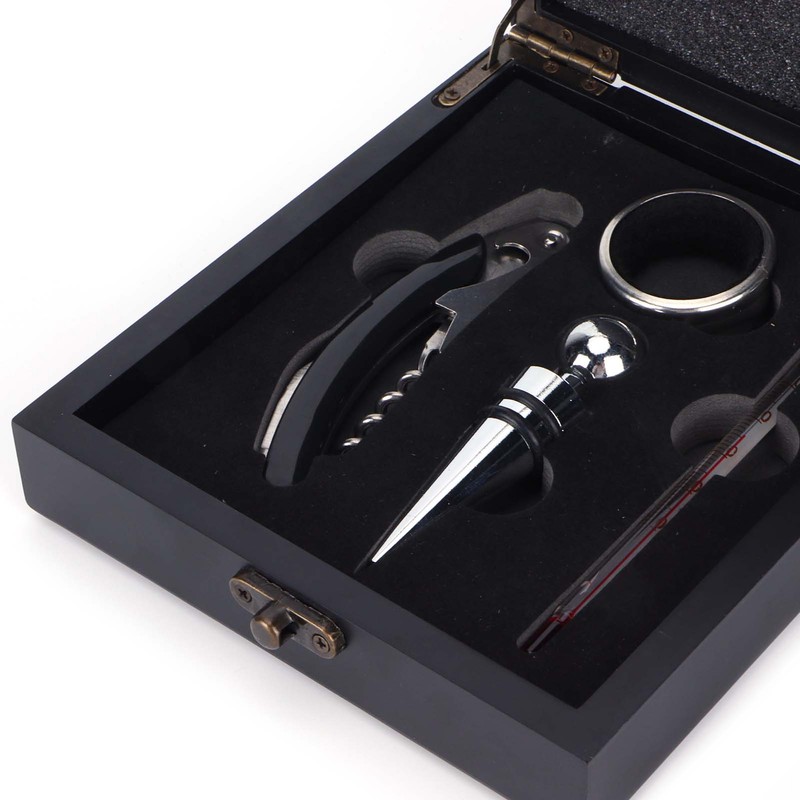 Stainless Steel Wine Opener Set with Thermometer Wine Corkscrew Present