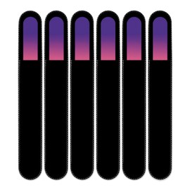 Mont Bleu Large Coloured Glass Nail File in Black Velvet Bag - Real Tempered Glass - Handmade in the Czech Republic