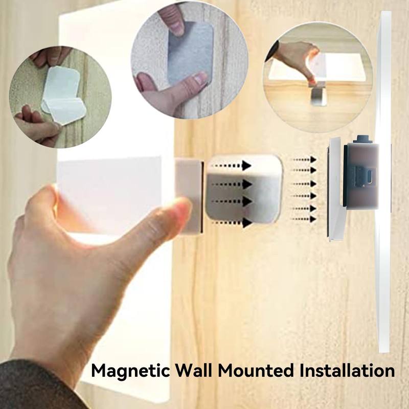 FelRelWel Modern Wall Sconces,Rechargeable USB Battery Operated,2 PCS Acrylic LED