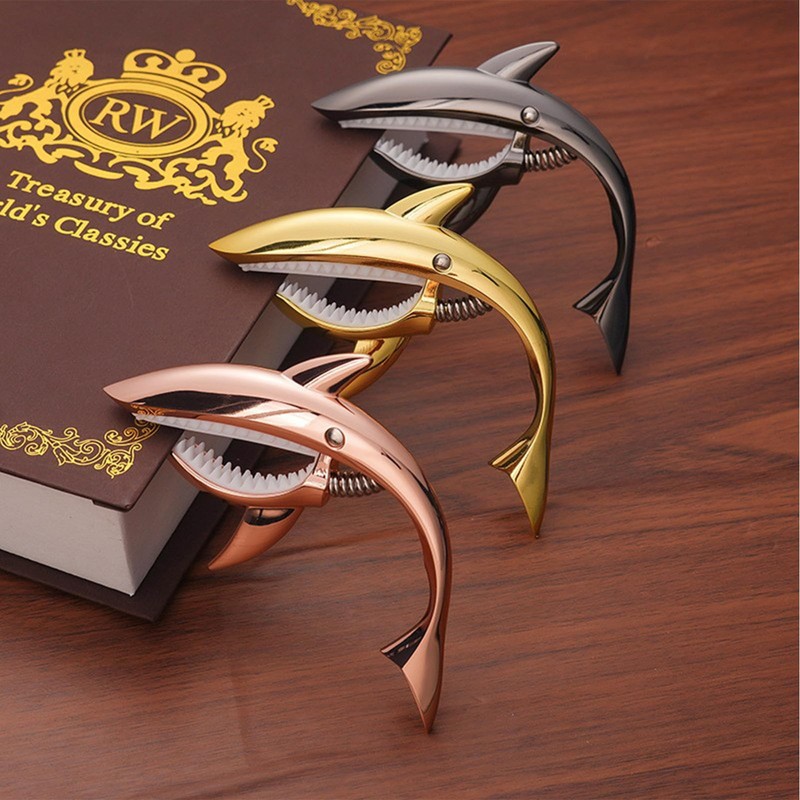 ESJNNK Capotasto Shark Shape Guitar Capo One-Touch Alloy Guitar Capo
