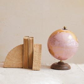 Creative Co-Op Decorative Sandstone Bookends with Ribbed Edge, Natural, Set of 2