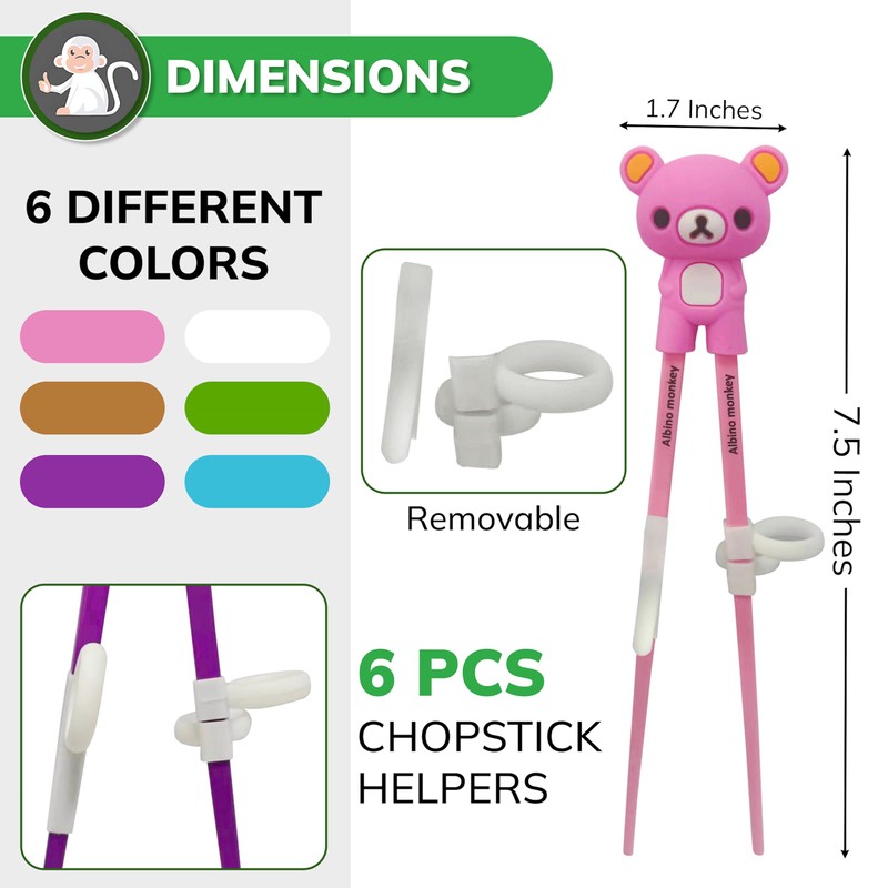 Kids Chopsticks For Beginners - Learning Edition - 6 Pairs