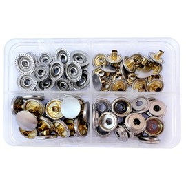 15 mm Silver Press Studs, Metal Sewing Accessories Buttons for Sewing Jessey Snaps for DIY Crafts Fabric, Clothing Bags