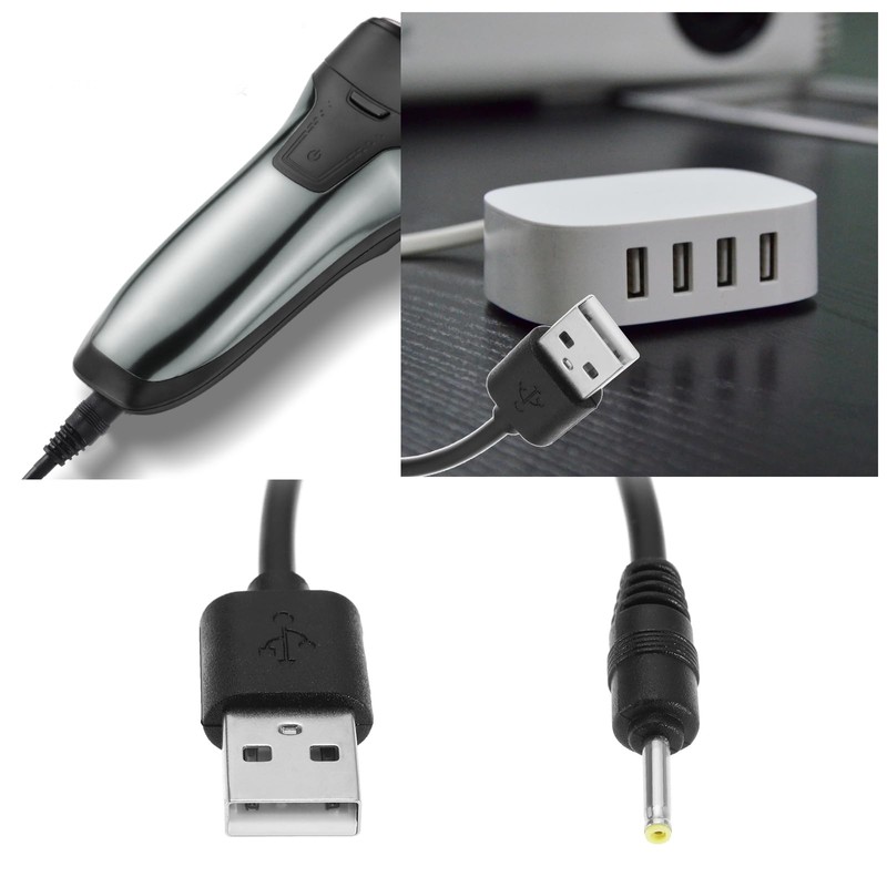 2 Stück Ladekabel für Elektrorasierer USB kompatibel mit Braun MGK3335/