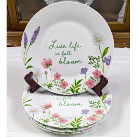 Royal Norfolk 4 Set Royal Norfolk 8" Salad Plates Summer Wildflowers Flower Blooms Floral NEW