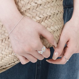 [D.silver] Silver 925 Daisy Open Ring Silver / [D.silver] 실버925 데이지 오픈반지 실버