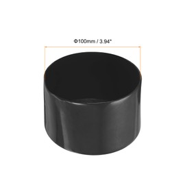 Rebower 4 Pack Screw Thread Protector Cover Rubber End Caps, [for Screw, Bolt, Rod End Cap] - 4"(100mm) ID/Black