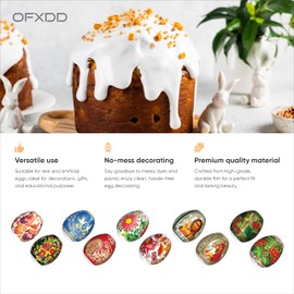 35 Pcs Egg Wraps Easter Set - Thermo Easter Egg Shrink Wrappers for Pysanka - Traditional Egg Sleeves Easter - Ukrainian Easter Egg Decorating Kit