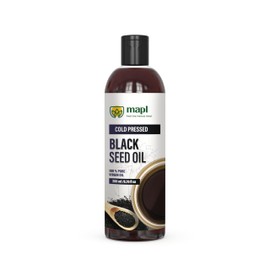 Mapl Organic Black Seed Oil Cold-Pressed from Nigella Sativa – Pure Unrefined Black Cumin Seed Oil Non-GMO & Vegan, Rich in Omega 3 6 9 for Hair Growth, Skin Care & Immune Support – 6.76 Fl Oz (200ml)