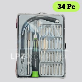 Pittsburgh 34pc Precision Screwdriver Set | Flex Shaft + Magnifier | Electronics Repair