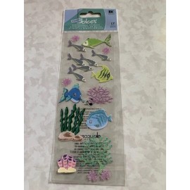 JOLEE'S A TOUCH OF JOLEE’S 3D STICKERS GLITTER FISH GLITTER KELP MULTI-COLOR/SH