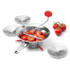 Pedrini 04GD198 Stainless Steel Food Strainer Diameter 20 cm with 3 Stainless Steel Discs
