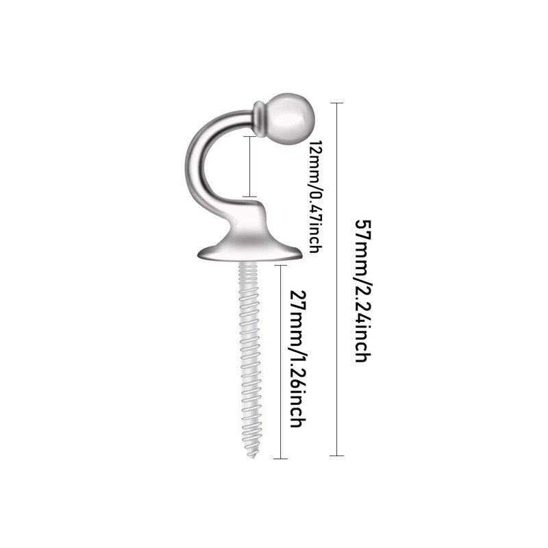 2 PCS Curtain Tie Backs Hooks, Silver Tie Back Hooks