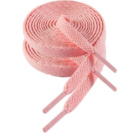 VSUDO VSUDO 115cm Length Flat Sakura Pink Trainers Shoelace, 8mm Wide Shoe Laces for Sneakers, Premium Trainer Shoe Strings, Replacements Athletic Sport Shoelaces for Women or Men (1Pair-Sakura Pink-115cm)