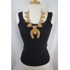 Skelapparel Southwestern Western Yellow Large Squash Blossom Statment Necklace and