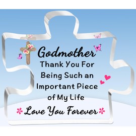 TTOVEN Godmother Gifts Godmother Birthday Gifts Mothers Day Gifts Best Godmother Gifts Beautiful Puzzle Acrylic Plaque Godmother Thank You for Being Such an important Piece of My Life