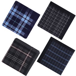 SLASHJP Handkerchief, Men's Handkerchief, 100% Cotton, Businessman Handkerchief, Gentleman Handkerchief, Father's Day Gift, Commute, Business, Everyday Use, Choose from! 100% Cotton, Set of 4, 5, 6