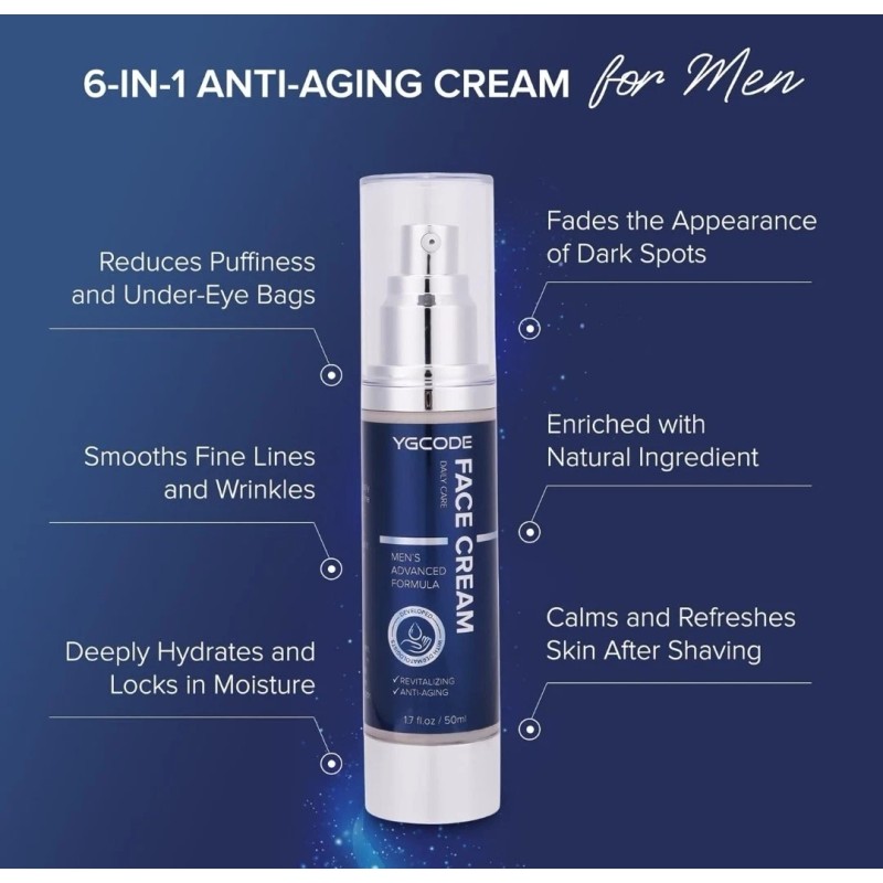 YGCODE 6 in 1 Mens Face Moisturizer - Face Cream