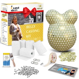 Crawl Story Belly Cast Kit Pregnancy-Baby Casting kit | With 5-Plaster Cloth Roll, Hanging Hardware & Decorative items| Perfect Baby Shower & Pregnancy Gifts|Pregnancy Belly casting kit baby bump cast