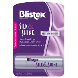 Blistex Silk & Shine - Bálsamo labial con tubo de 0.13 onzas, paquete de 6, vitamina B5 y E, bálsamo labial a granel, hidratante labial súper suave, brillo transparente para un aspecto acabado