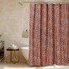 MUGINYU Boho Burnt Orange Floral Shower Curtain - 72x72 Inches,Cotton