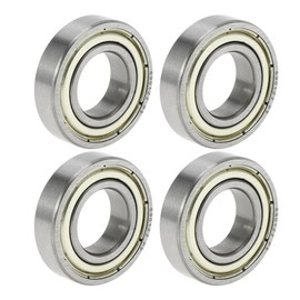 ACROPIX 6901ZZ Deep Groove Ball Bearings P5 12x24x6mm Lubricated Bearing Double Metal Seal Silver Tone Scooter Skateboard Wheel - Pack of 4
