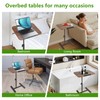 GENDLTHIJ Adjustable Overbed Table with Wheels 90°Tilting Bedside Bed Table