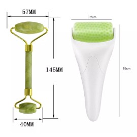 Mololan Kit Rodillo Masaje Facial De Jade Antienvejecimiento Traje