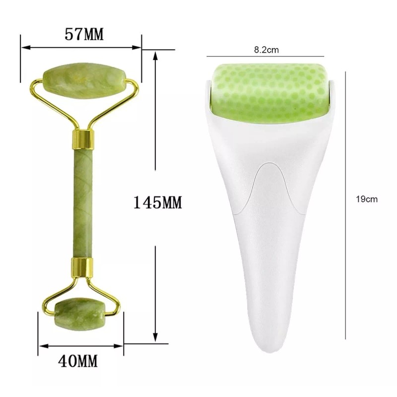Mololan Kit Rodillo Masaje Facial De Jade Antienvejecimiento Traje