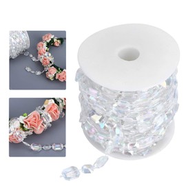 Yosoo Cadena de Guirnalda de Cuentas acrílicas, Guirnalda de Cuentas sintéticas de 10 m, Cadena de decoración Iridiscente Rectangular para Cortina de Puerta, Envoltura de Festival de Boda DIY