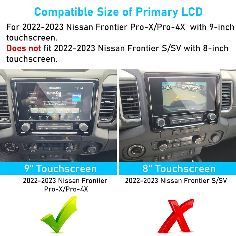 TTCR-II Compatible with 2022-2024 Nissan Frontier Screen Protector 9 Inch,