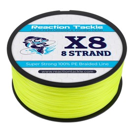 Reaction Tackle Reaction Tackle Braided Fishing Line - 8 Strand Hi Vis Yellow 80LB 300yd