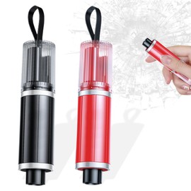 YAYNO 2 Pieces 2-in-1 Seat Belt Cutter Emergency Hammer Car Safety Hammer Multifunctional Belt Cutter Emergency Hammer with Belt Cutter for Car and Buses (Black + Red)