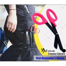 worldinst PINK STEALTH Fluoride Black Coated BLADES Trauma Paramedic Shears Scissors 7.5"
