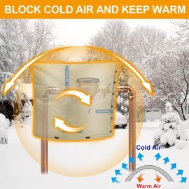 Cholila Cover Backflow Preventer Cover Insulated (5°F) - 18" W x 34" H Sprinkler Covers for Outside for 2-Way Opening Pipes - Backflow Insulation Cover with Thicker 7 Layers Fabric - Backflow Cover