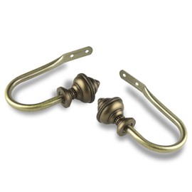 A&F Rod Decor - Javi Finial Holdback Pair - Antique Gold