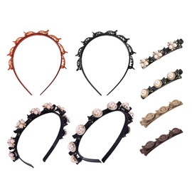 4-Piece Headband and 4-Piece Hairpin, Women's Headband, Headband with Clips, Pearl Headband for Women, Hairpin for Women, Pearl Hair Pin, Pearl Hair Accessories