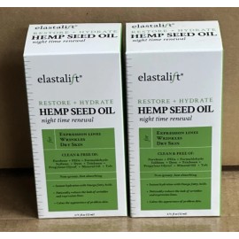 Elastalift 2 PACK Elastalift Restore + Hydrate Hemp Seed Oil Night Time Renewal 1.75 oz