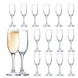 UMEIED Set of 16 Champagne Glasses, Champagne Flutes with Classic Shape, Long stem Sparkling Wine glasses for Wedding, Restaurant, Bar, Wine Toasting, Clear