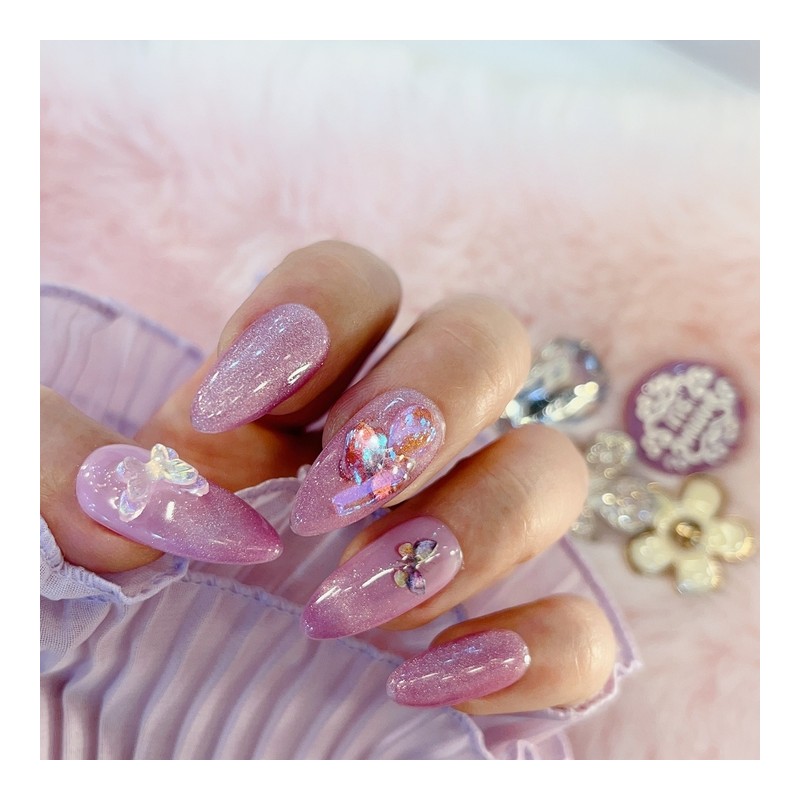 ButterflyHandmade nail tips - Coffin / 버터플라이수제네일팁 - 코핀