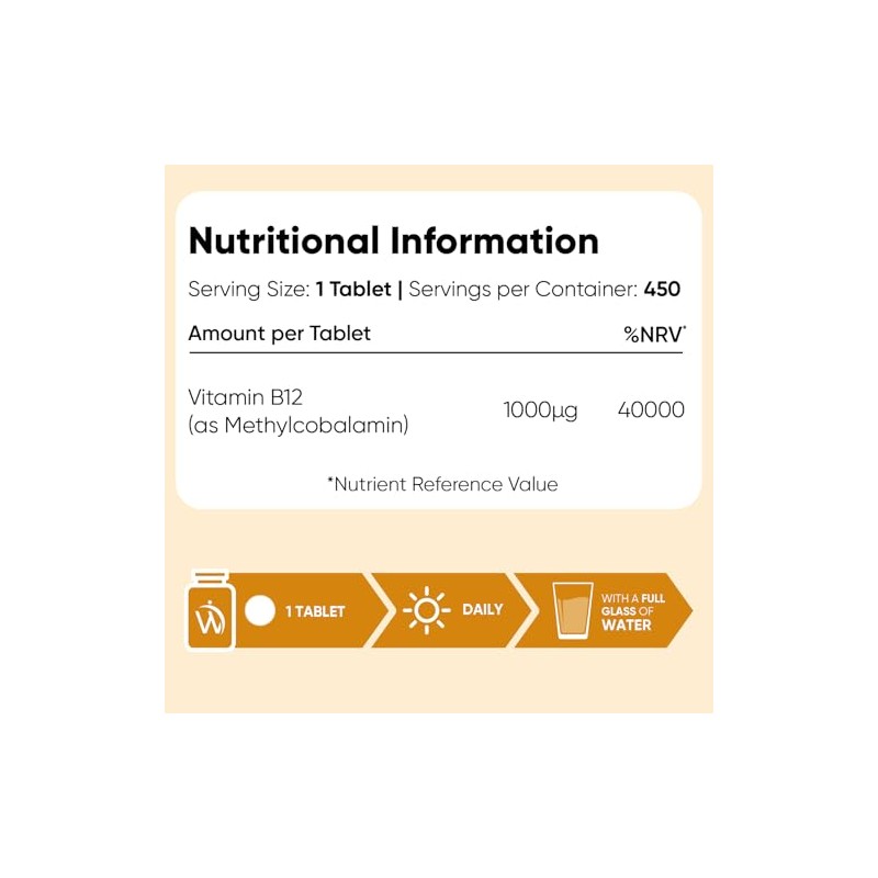 Vitamin B12 Tablets - 450 Tablets (1+ Year Supply) -