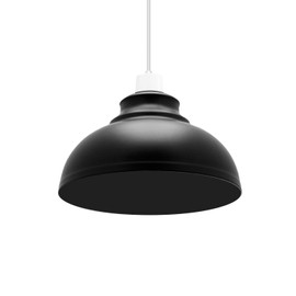 LEDSONE Metal Black Industrial Ceiling E27 Pendant Light Retro Vintage Style Curvy Dome Shaped 29cm Pendant Lamp Shade for Pendant Ceiling Lights for Pubs Cafes and Restaurants.