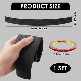 SRLWMYI Car Rear Bumper Protector, Universal Fit for Cars, Trucks, SUVs & Pickup Trucks, Black Rubber, 90CM x 9CM/36" X3.54" Rear Bumper Guard