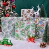 Vnaaem 3D Christmas Wrapping Paper Silver Snowflake and Candy Cane