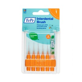Cepillo Interdental Tepe (0.45mm) #1 Naranja - 6 Piezas Limpieza interdental Blister con 6 piezas.