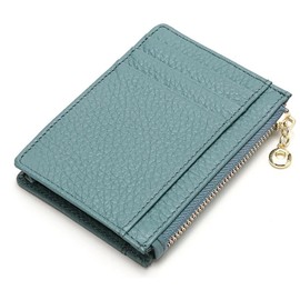 Genuine Leather Coin Purse Little Change Mini Purse Wallet with Key Chain, Zipper Coin Wallet，Small Card Wallet for Women