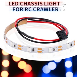 BRKRC RC Chassis Lights LED Strip Underglow Underbody Lamp for ARRMA 1/18 Granite Typhon GROM 1/14 Mojave Grom Mega 380 Upgrades Accessories (Red)